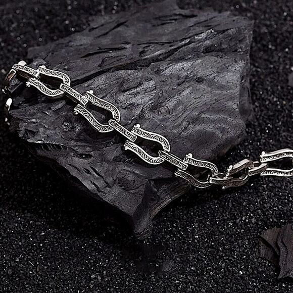 Sterling Silver Horseshoe engraved Bracelet HorseBit Snaffle Bit D Ring Stirrup - Picture 4 of 4